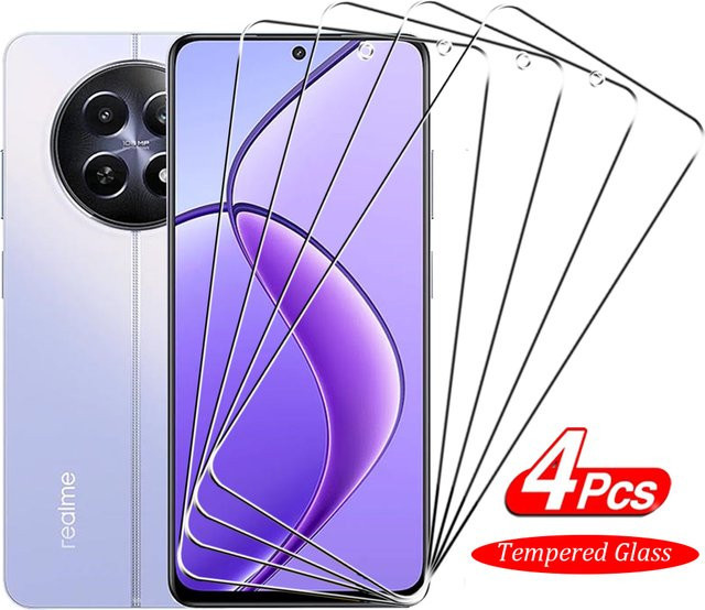 4er-Pack Displayschutzfolie aus gehärtetem Glas für Realme 12 Plus 5G, transparent - Bild 1