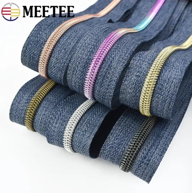 Meetee Nylon Reißverschluss Nr. 5 in Blau für Kleidung und Taschen zum Nähen und für DIY-Projekte - Bild 1