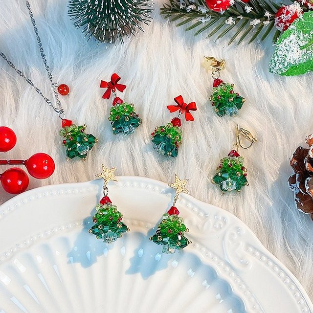 QIAO Charms, 3D-Perlen, Weihnachtsbaum, Kristall, Bunt, Unisex - Bild 1