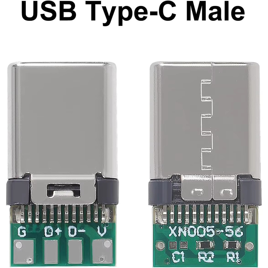 AOKIN 10er-Pack USB-C-Stecker USB 3.1 Typ-C Lötadapter mit Leiterplatte für die Kabelreparatur, schwarz - Bild 3