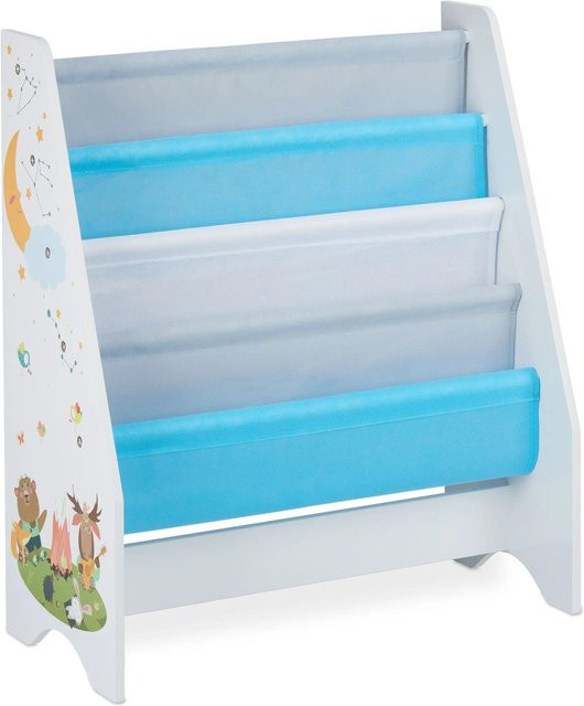 Relaxdays Kinder Bücherregal in Weiß mit 4 Fächern, H: 71 cm, B: 62 cm, T: 29 cm - Bild 1