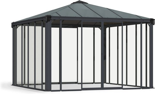 Canopia Ledro Geschlossener Pavillon Anthrazit Grau mit Verglasung und Aluminiumrahmen - Bild 1