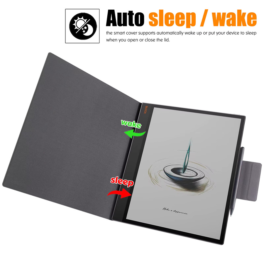 Magnetische PU-Leder Folio-Hülle für Onyx Boox Note Max 13,3 Zoll in Blau mit Stifthalter und Auto-Sleep-Wake-Funktion - Bild 1