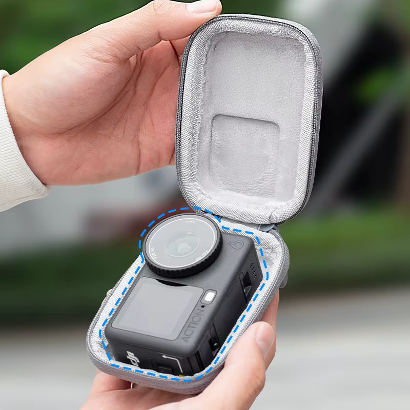 2-in-1 Tragetasche aus gehärtetem Glas und Mini-Aufbewahrungstasche für DJI Osmo Action 6 in Schwarz - Bild 2
