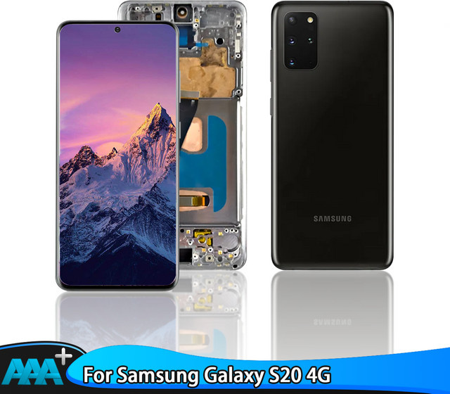 Samsung S20 4G Ersatzdisplay mit Rahmen und Touchscreen Digitizer Baugruppe in Schwarz - Bild 1