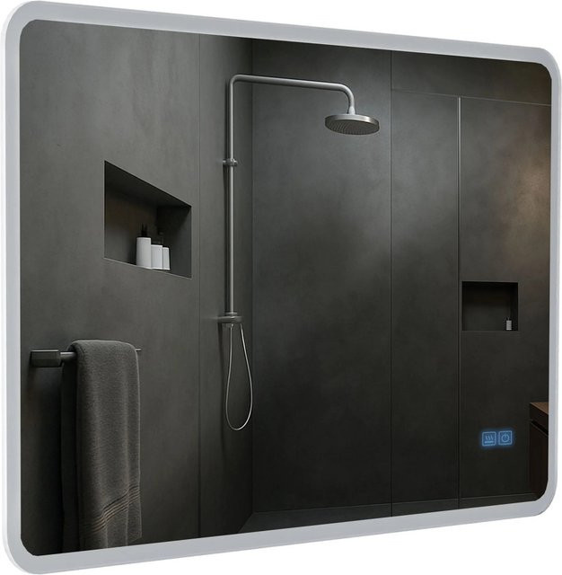DELUKE Badspiegel WIEN Wandspiegel mit Bluetooth aus Klarglas, B: 70 cm, H: 100 cm, T: 3,5 cm - Bild 1