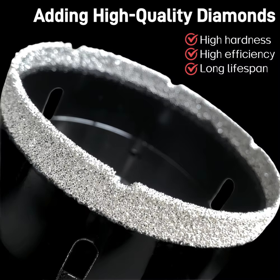 RSMXYO Diamant-Lochsäge Bohrkronen für Trockenbohren in Keramik, Porzellan, Fliesen, Marmor und Granit mit M14-Gewinde, Farbe: Schwarz, Durchmesser: 110 mm und 100 mm - Bild 3