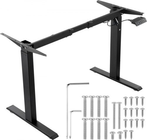 VEVOR Elektrisches Schreibtischgestell in Schwarz, höhenverstellbares Tischgestell für ergonomische DIY-Arbeitsplätze im Home Office, Breite: 95 bis 158 cm, Höhe: 70 bis 117 cm - Bild 1