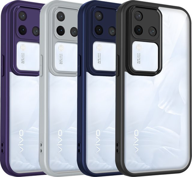 Vivo V30 und Vivo V30 Pro Handyhülle mit Air Cushion Silikon Bumper und matter transparenter Hartschale Rückseite - Bild 1