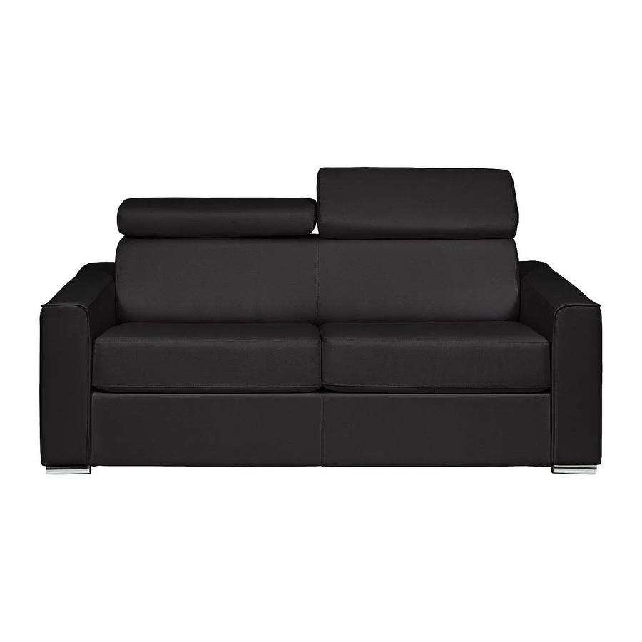 Vente-unique Schlafsofa Vizir in Schwarz mit verstellbarer Kopfstütze und Kunstlederbezug, Breite: 216 cm - Bild 2