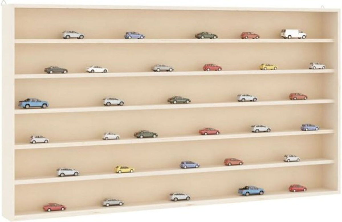 Vidaxl Hängevitrine aus Holz mit 6 Regalen für die Wandmontage, Braun oder Weiß, B: 80 cm, T: 8,5 cm, H: 55 cm - Bild 1