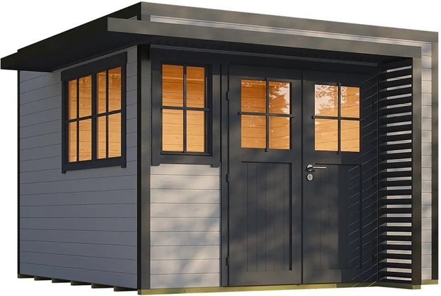 Weka Gartenhaus Amberley mit 2 Fenstern in Grau-Anthrazit, B/T: 300 x 300 cm - Bild 1