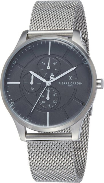 Pierre Cardin Herrenuhr, Quarz, Edelstahl, 42 mm, Silber, Grau - Bild 1