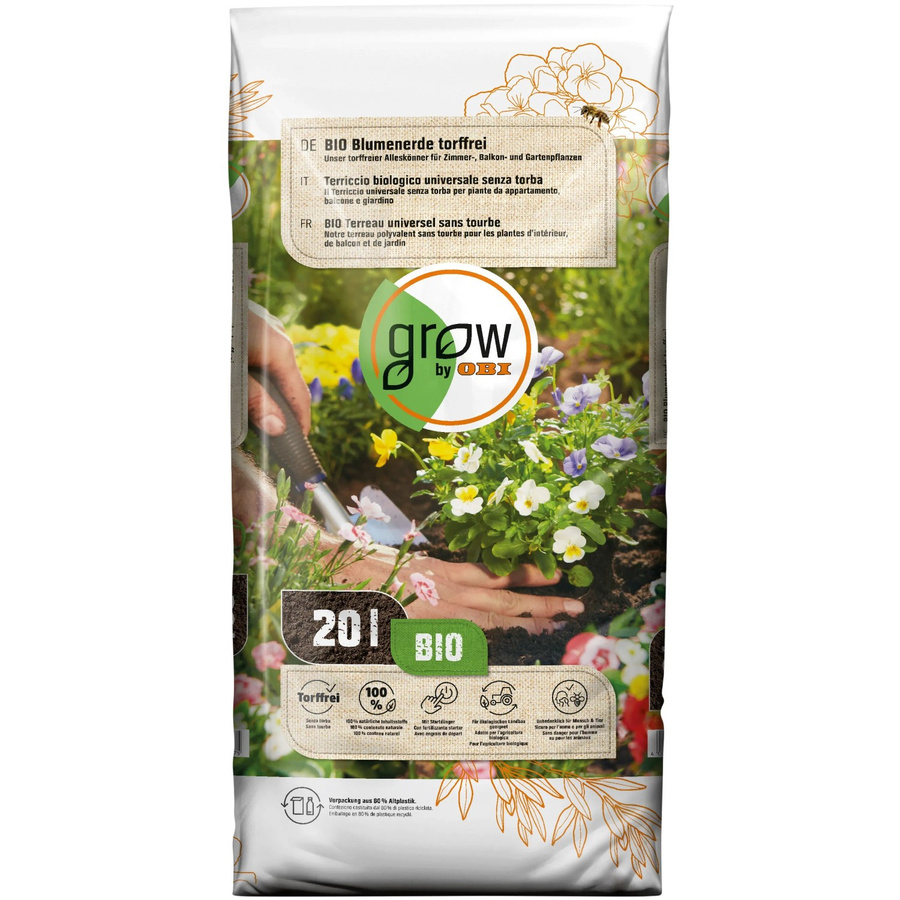 GROW by OBI BIO Blumenerde torffrei, 20 l - Bild 2