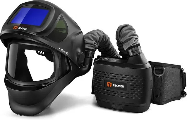 TECMEN FREFLOW V3 Luftgesteuerter Papr-Atemschutz-Helm mit Luftreinigung in Schwarz, Größe S - Bild 1