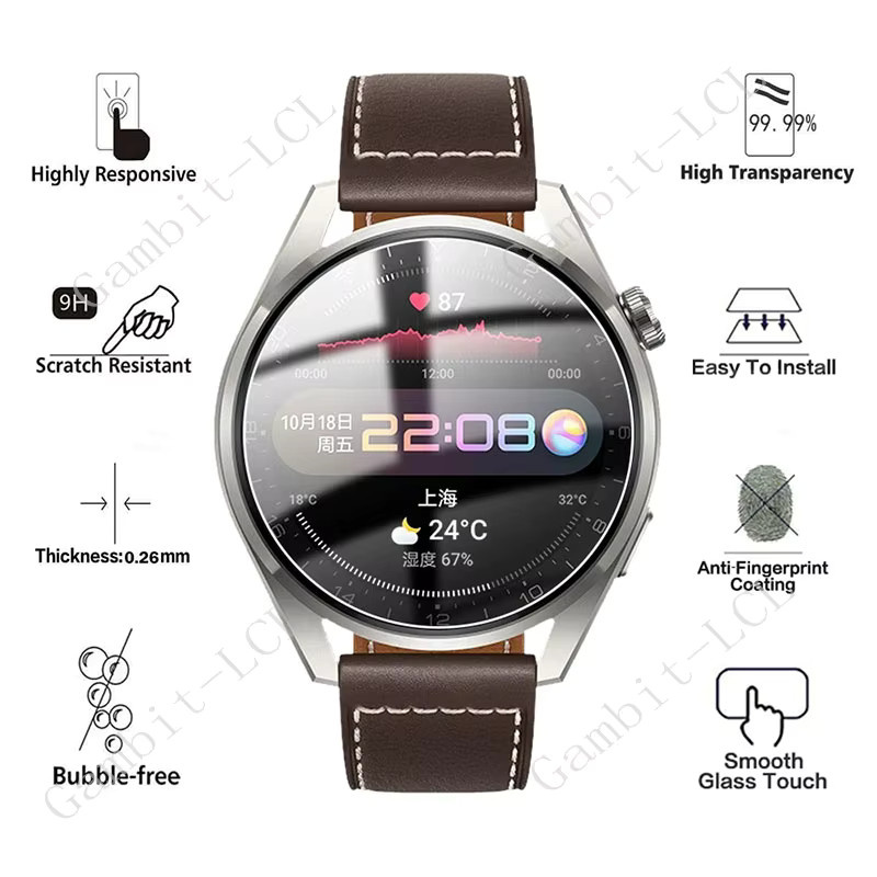 Kkwxhl Smartwatch Glas Screen Protector Film, transparent, Unisex - Bild 2