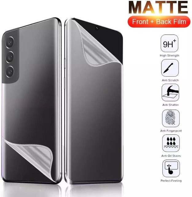 2er-Set Matte Hydrogel Displayschutzfolie für Samsung Galaxy A24 A23 A14 A13 A04 A73 A53 A33 M34 M54 M53 M52 Vorne und Hinten Transparent - Bild 1