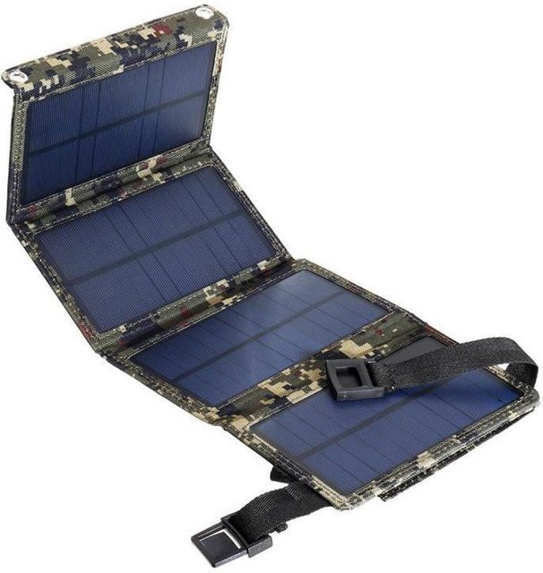 Aneng Dual-USB-Solarladegerät 20 W tragbares Solarpanel für iPhone und Android-Smartphones sowie iPads in Schwarz - Bild 1
