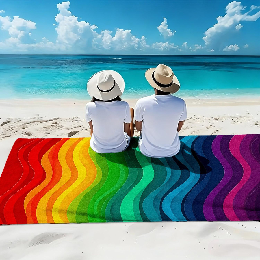Shanika Chen Strandtuch Regenbogenstreifen Multicolor B: 40 cm, H: 60 cm - Bild 2