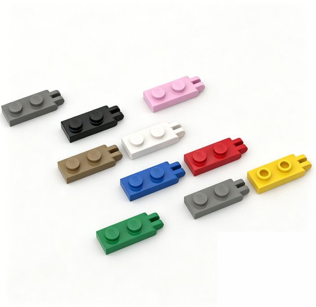 JIAJIALE 1x2 Scharnierplatte Bausteine Zubehör, 10-teiliges Set, Blau - Bild 1