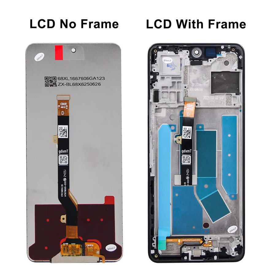 Tecno Camon 19 CI6 LCD-Display mit Touchscreen-Digitizer-Panel-Baugruppe und Rahmen in Schwarz, 6,8 Zoll - Bild 4