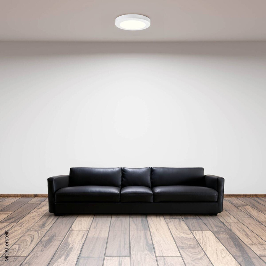 Näve LED Deckenleuchte BONUS weiß, runde Deckenlampe aus Aluminium und Kunststoff, Durchmesser: 16,5 cm, Höhe: 1,5 cm - Bild 2