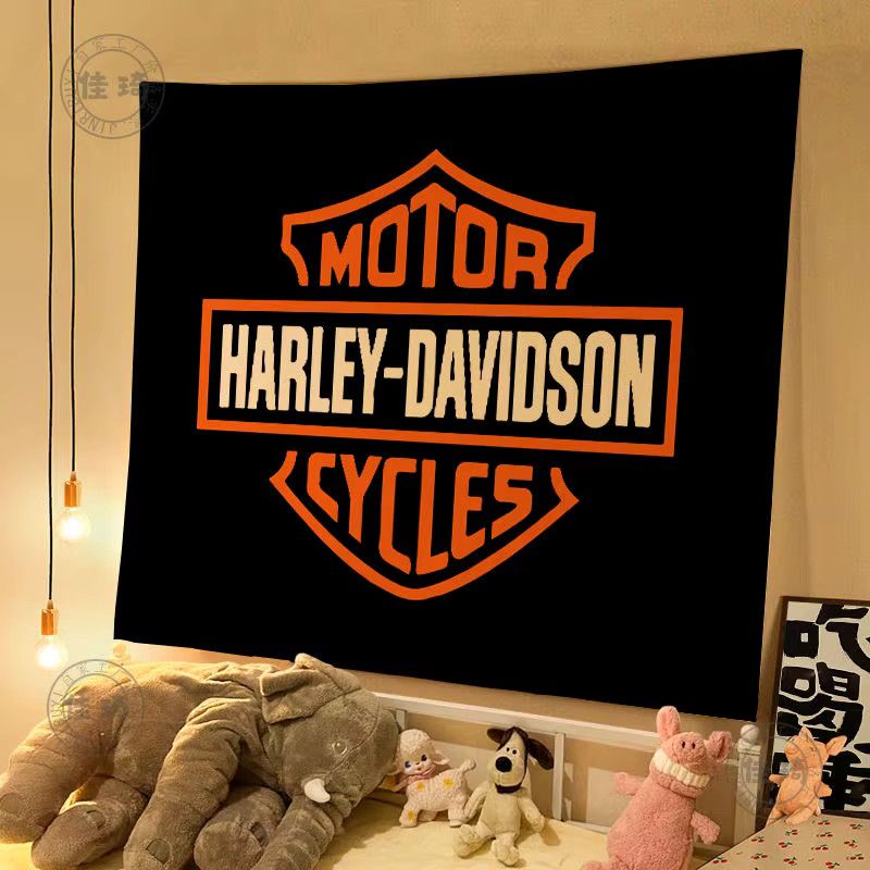Harley Davidson ADV 1250 Motorrad-Rennflagge aus Polyester in Schwarz als Wandbanner und Dekoration für Garage oder Zimmer - Bild 2
