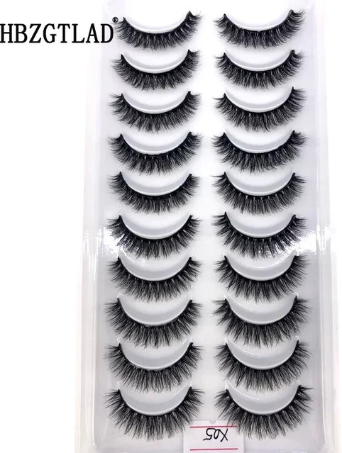 AMSDCN Kunstwimpern, 3D-Nerzwimpern, Black, 10 Paar, Unisex - Bild 1