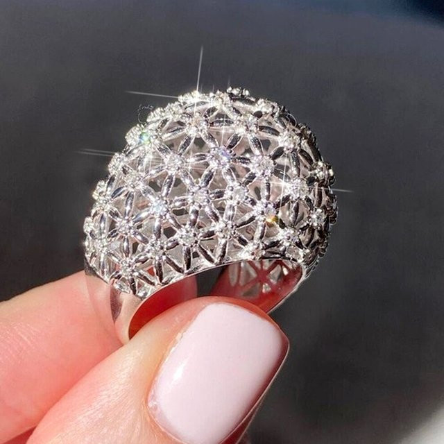 Huitan Fingerring Silber, Zirkonia, Damen - Bild 1