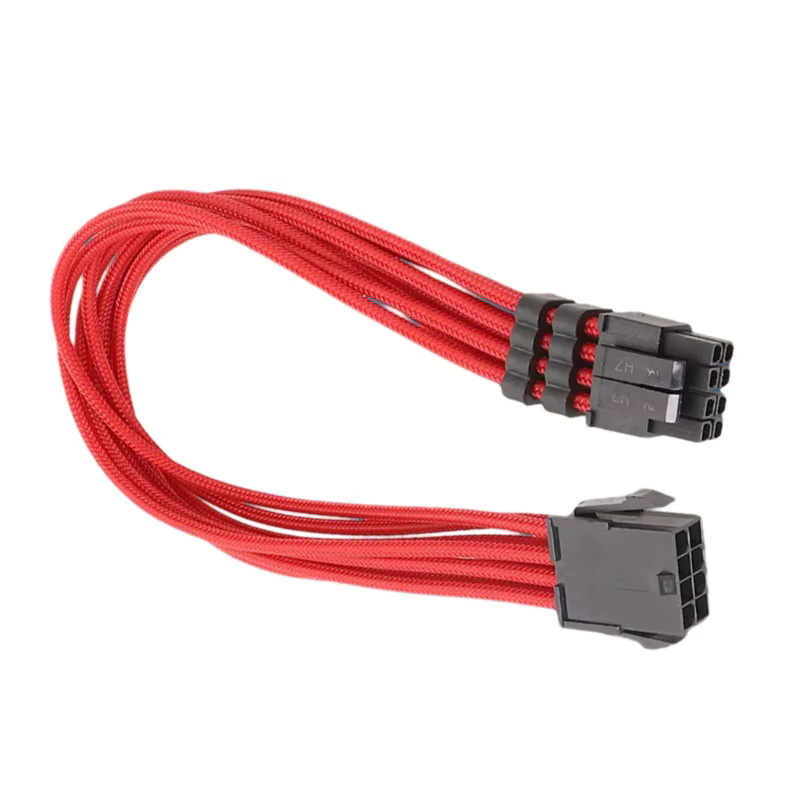 Geflochtenes 8Pin Computer Mainboard Verlängerungskabel CPU 8Pin auf 8pin 4+4pin P9JB in Weiß und Rot - Bild 2