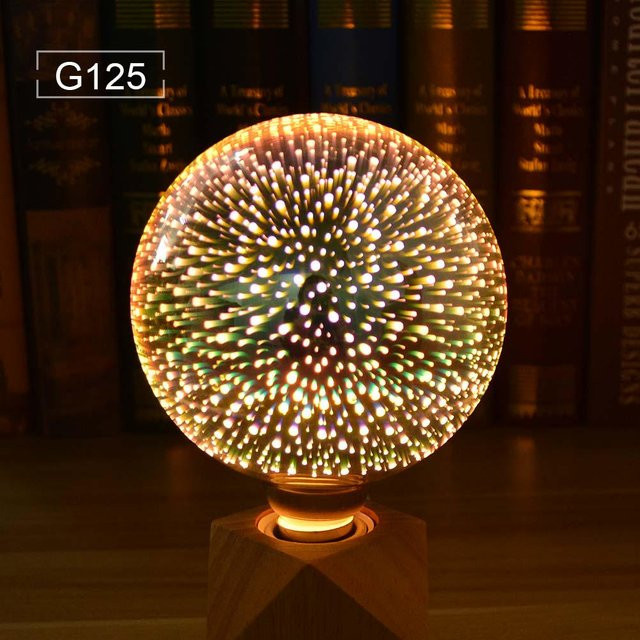 MALITAI LED Vintage Edison Lampe mit 3D-Feuerwerk-Effekt, E27, warmweiß, Glas - Bild 1