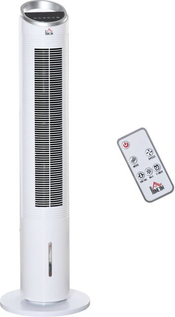HOMCOM Luftkühler in Weiß und Silber mit Fernbedienung, Timer, Schlafmodus und Oszillation, B/T/H: 30 x 30 x 100,8 cm - Bild 1