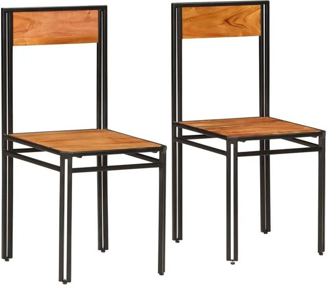 Set aus 2 vidaXL Esszimmerstühlen aus Massivholz Akazie in Braun im modernen Design - Bild 1