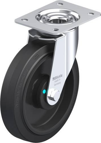 Blickle Lenkrolle LE-POEV 200KAD aus verzinktem Stahl und Kunststoff in Schwarz und Silber mit einem Rad-Durchmesser von 20 cm und einer Tragfähigkeit von 300 kg - Bild 1