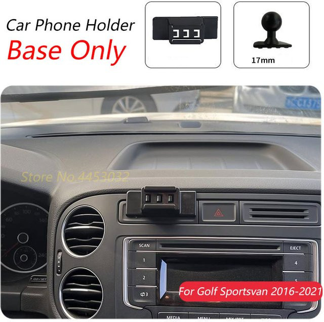 Smartphone Halterung für Volkswagen Golf Sportsvan 2013-2016, feste Luftauslass-Halterung in Schwarz, 17mm Aufnahme - Bild 1