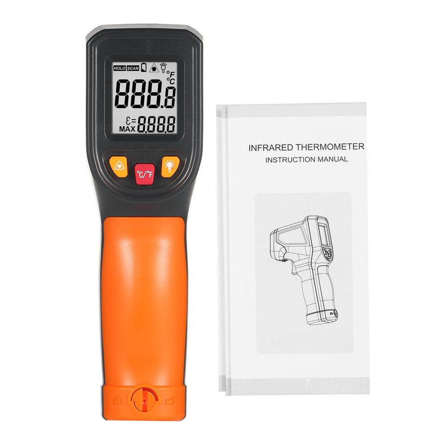 NJTY Infrarot-Thermometer T600A digitale Temperaturpistole berührungslos, Orange - Bild 2