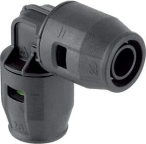 Geberit Winkel PushFit 90 Grad aus PVDF mit d= 20mm in Grün/Transparent/Schwarz - Bild 1