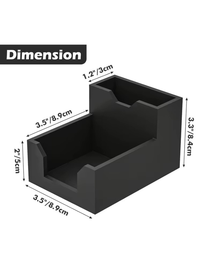 Memo-Box Organizer für Haftnotizen aus Kunststoff, Schwarz - Bild 6