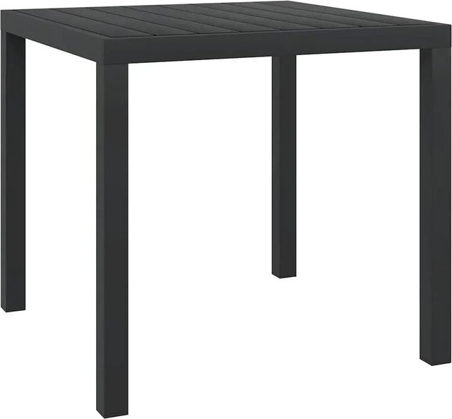 vidaXL Gartentisch aus Aluminium und WPC in Schwarz, B/T/H: 80 x 80 x 74 cm - Bild 1