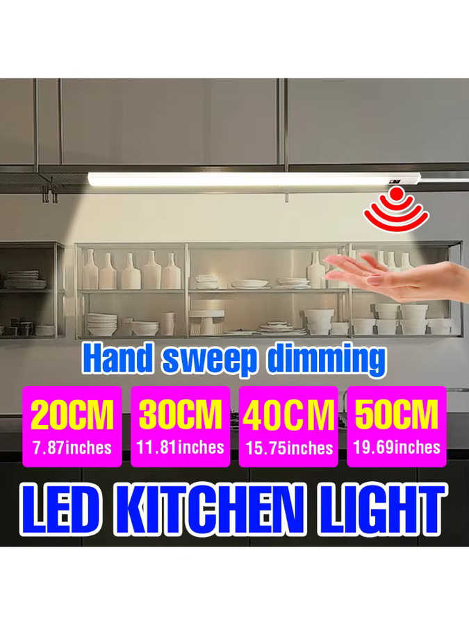 LED Unterbauleuchte mit Hand-Wischsensor und USB-Anschluss, Weiß, Länge: 50 cm - Bild 5