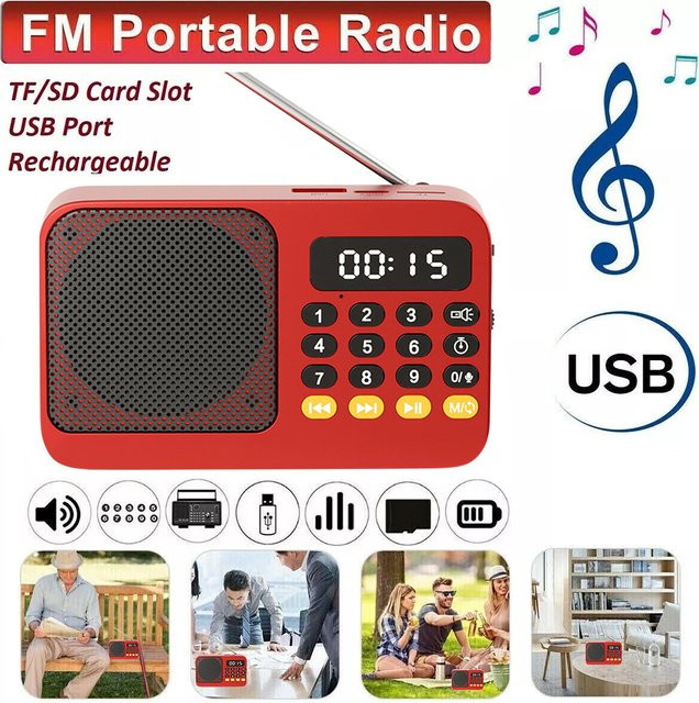 Tragbarer digitaler MP3 Player von occkic mit FM Radio, LED-Anzeige und USB-TF-Unterstützung, wiederaufladbar - Bild 1