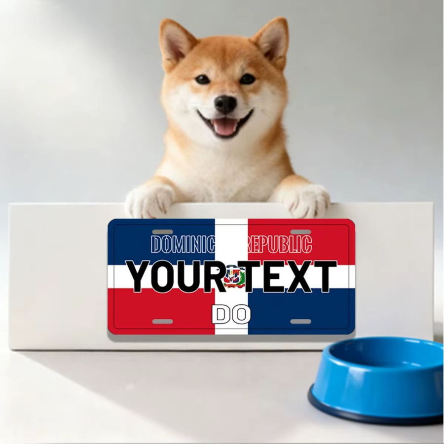 Personalisierte Aluminiumplatte Dominikanische Republik von Hello Young, Vintage Landkarte als Wanddekoration in Multicolor und Weiß - Bild 2