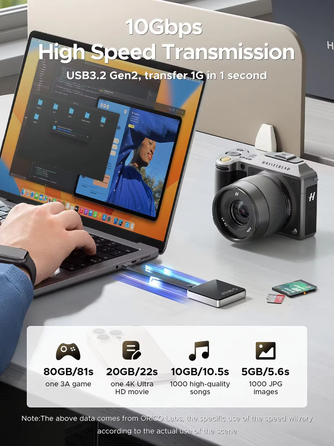 ORICO Magnetisches M.2 NVMe SSD-Gehäuse mit USB 3.2 Typ C Anschluss für 2230 SSDs und 10Gbps Datenübertragung - Bild 4