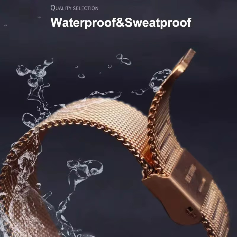 Uhrenarmband Edelstahl, Milanaise, Roségold, Unisex, für Amazfit T-Rex 3 - Bild 1