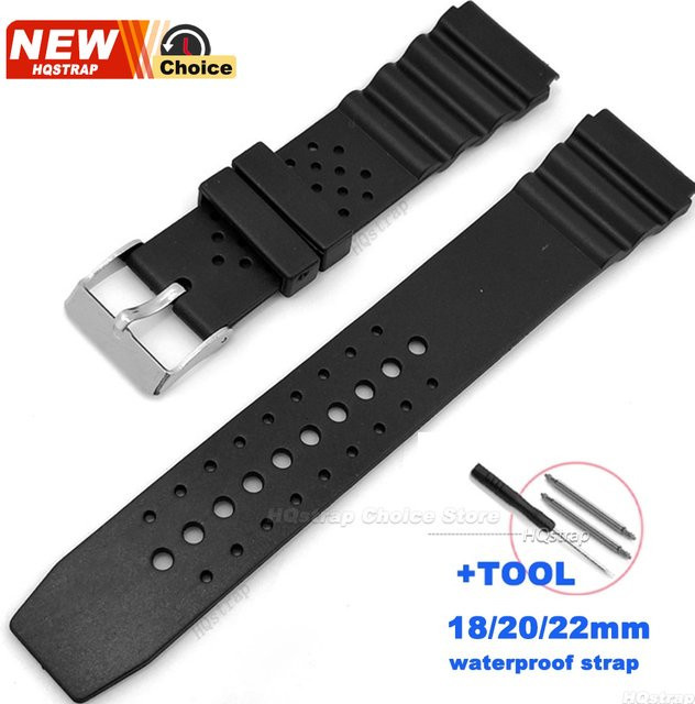 HQstrap Uhrenarmband Silikon, Schwarz, Herren und Damen - Bild 1