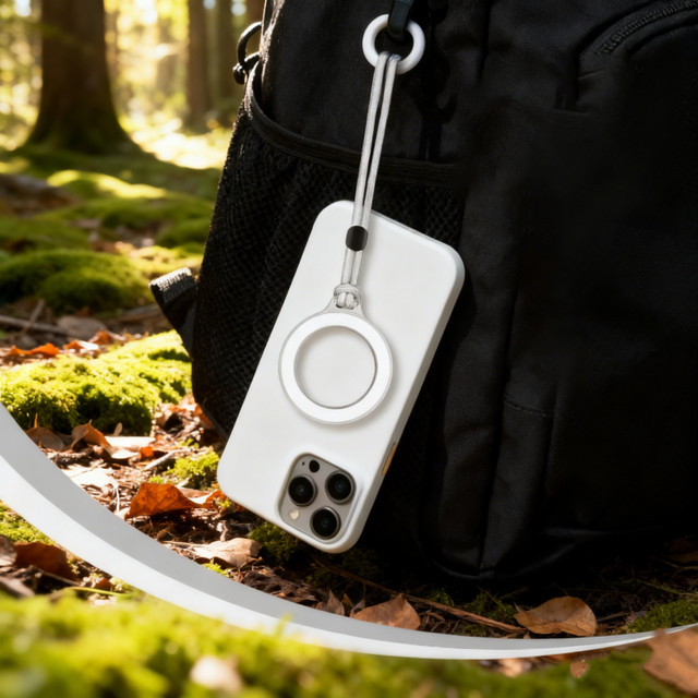 WSSHE Magnetisches Handy-Lanyard mit Riemen und Anti-Verlust-Schlüsselanhänger, 2 Stück, Schwarz und Weiß - Bild 1