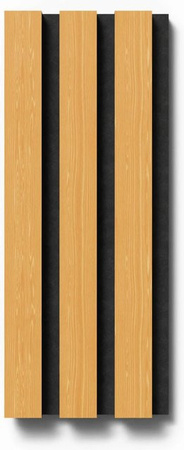Denpanels Akustikpaneel Muster Eiche Natur Geölt mit schwarzem Filz in Schwarz, Breite: 29,5 cm, Höhe: 15 cm