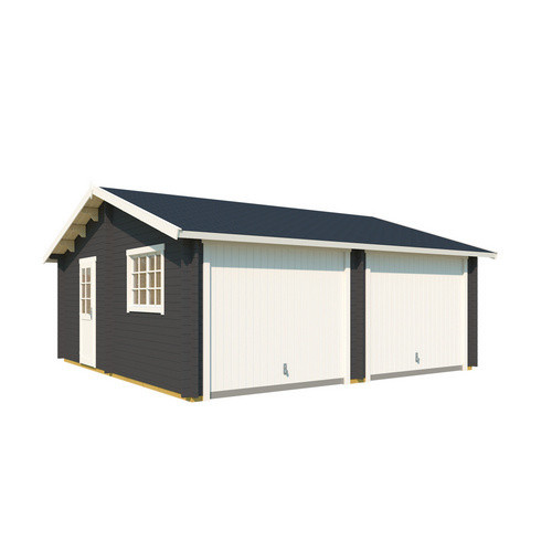 Lasita Maja Doppel-Holzgarage Falkland mit Schwingtor in Carbongrau, B/T: 628,6 x 635 cm - Bild 3
