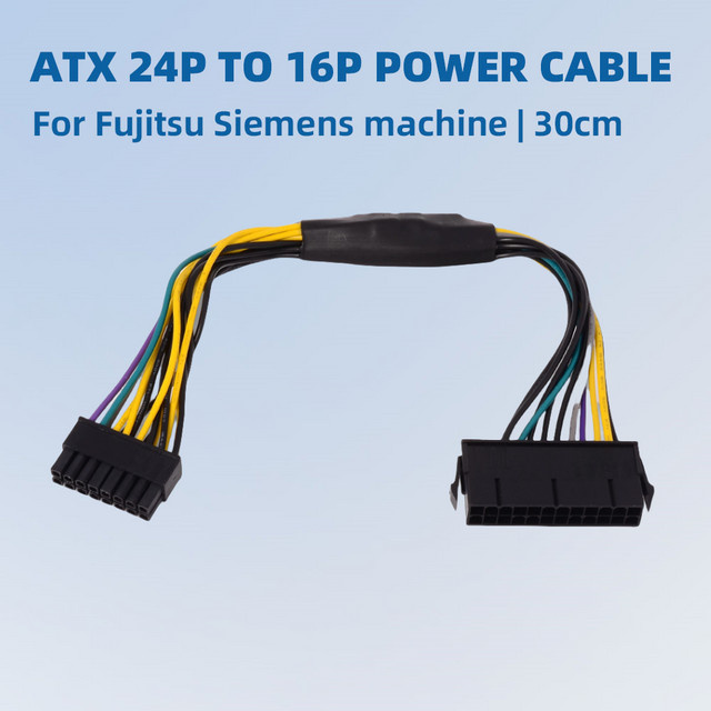 Fujitsu Siemens ATX 24 auf 16 Pin Adapter-Riser-Kabel in Multicolour, Länge: 30 cm - Bild 1