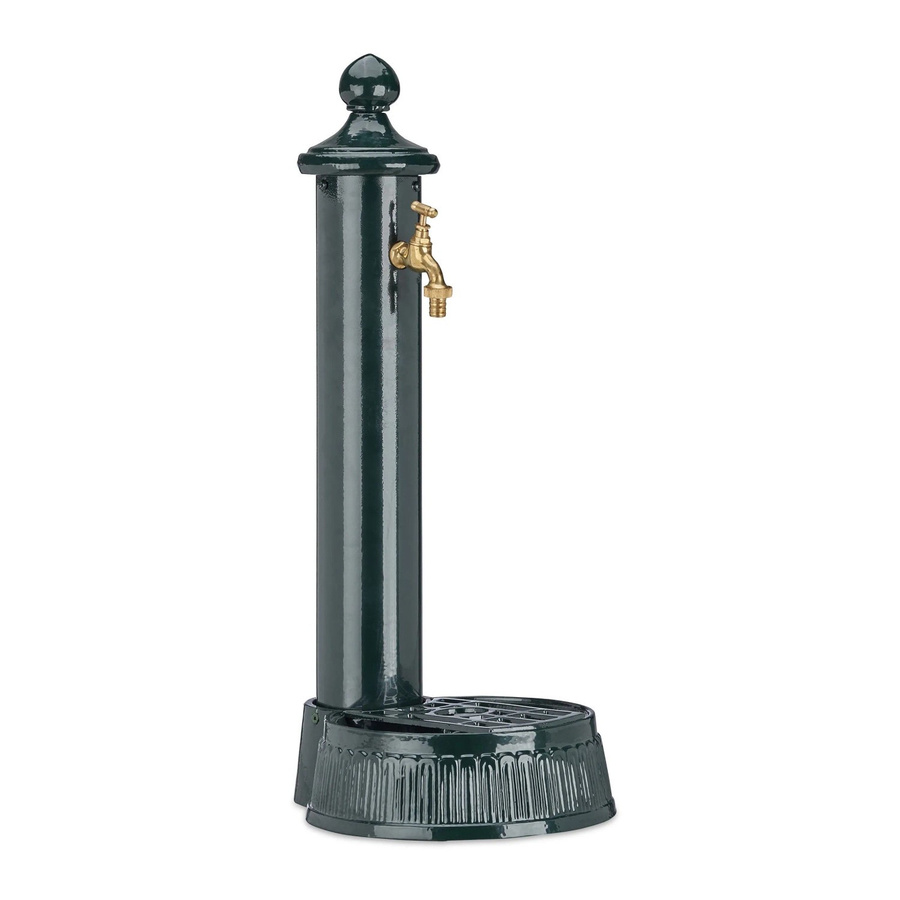 Relaxdays Standbrunnen aus Aluminium im Antik-Design, Farbe Grün-Gold, Höhe: 61 cm, Breite: 25 cm, Tiefe: 30,5 cm - Bild 2